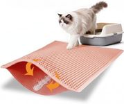 Pieviev Litter Mat, Double-Layer Waterproof Design, 30" x 24" Coral Red