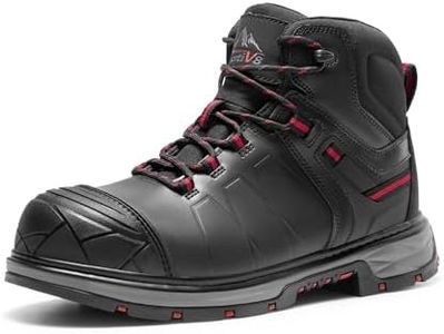 NORTIV 8 Winter Work Boots for Men Steel Toe Waterproof Construction Boots,Size 10,BLACK,SNIC2422M