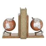 Deco 79 Wood Globe Bookends, Set of