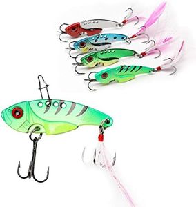 WANBY Proven Explosive Color Special Spinner Spoon Swimbait Vibrating Jigging Freshwater Saltwater Fishing Lures with Hook Fishing Tackle for Trout Bass Salmon（4Pcs）