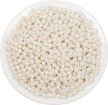 Dreamlover 1000pcs Ivory Pearl Beads Sets Round Shape 6mm Pearl Bead for Jewellery Making Craft Bangles Necklace Moti for Crafting Bracelet Earring Loose Pearls with Holes Sewing Crafts Fake Pearl