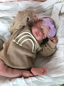 Pinky Reborn Reborn Baby Dolls, 20 Inch Realistic Sleeping Doll Silicone Reborn Toddler Doll Weighted Handmade Doll Gift Set…