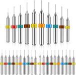 30 Pcs Shank Tungsten Carbide Micro Drill Bits Set, Tungsten Steel PCB Print Circuit Board Flute CNC Router Bits for Rough Stone Print Circuit Board Jewelry Engraving(Fresh Colors,0.3-1.2 mm)