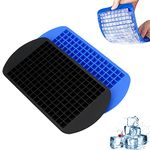 XINCHAO 2 Pcs Mini, 160 Grids Square, Small Silicone Ice Cube Tray for Party Water Whiskey Cocktail Baby Food (Blue and Black)