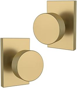 Mega Handles - Laura Dummy I Door Knob for Hallway, Closet and Bathroom I Reversible Heavy Duty Design I Fits All Standard Door Sizes I Screws Included - Satin Brass (2 Pack)
