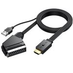 AUTOUTLET SCART to HDMI Converter 1080P for Retro Consoles Plug & Play Supports 16:9/4:3 Conversion PAL/NTSC SCART to HDMI Adaptor with 150 cm Male to Male Scart Cable for HDTV VCR VHS DVD