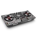Numark NS4FX – 4-channel DJ Controller, Touch Jog Wheels with Display, Performance Pads and Effects, Booth and Main Outputs, Serato DJ Lite Included