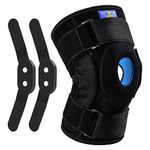 ABYON UPGRADE Hinged Knee Brace, Open Patella with Adjustable Straps and Dual Side Stabilizers, Knee Support for Men Women Knee Pain Relief and Recovery MCL, ACL, LCL, Tendonitis, Ligament (L)