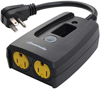 DEWENWILS Outdoor Timers for Electrical Outlets Waterproof, Plug in Countdown Timer with 2 Grounded Outlets for String Garden Light, 15A, 1/2 HP, UL Listed