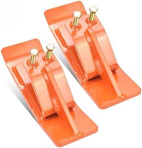 Tractor Bucket Protector(Upgraded Version), 2Pcs Ski Edge Protector, Turf Tamer Skid Protector with Grade8.8 Double Lock Nuts and Bolts, Heavy Duty Steel for Snow Removal Spreading Gravel,Orange