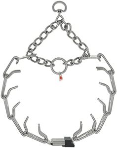 Herm Sprenger Stainless Steel Prong Dog Collar with Centered ClicLock Buckle and Assembly Chain Quick Release Training Pinch Collar for Large Dogs Made in Germany