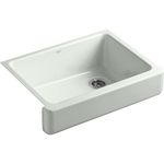 Kohler K-6486-FF Whitehaven Self-Trimming Apron Front Single Basin Kitchen Sink with Short Apron, Sea Salt