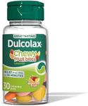 Dulcolax Saline Laxative Chewy Fruit Bites, Fast & Gentle Constipation Relief, Assorted Fruit Flavor, Magnesium Hydroxide 600 mg, 30 Count