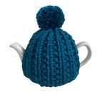 Small Teal Hand Knitted Tea Cosy - Fits 1-2 Cup Teapot