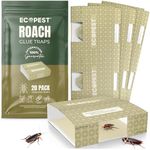 Roach Trap – 20 Pack | Sticky Indoor Glue Traps for Roaches and Other Bugs and Crawling Insects | Adhesive Cockroach Motel, Bait Trap, Monitor, Killer, and Detector for Pest Control