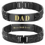 Willis Judd Mens Best Dad Ever Bracelet Fathers Day Gift Ideas Gold Text