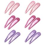 ZEVONDA Glitter Hair Snap Clips - Metal Hair Clips Colorful Glitter Sequin Hair Clips Barrettes Hair Styling Accessories for Toddlers Kids Girls Women, Pink*4 + Rose Red*4 + Purple*4