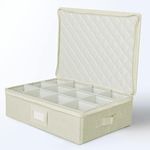 storageLAB China Storage Containers, Containers for Organizing, Hard Shell Case, Felt Plate Dividers, Moving Supplies, Storage Box, Wine, Dishes, Glasses Storage, Charger Plates Storage Containers