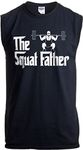 Ann Arbor T-shirt Co. Men's The Squat Father Funny Workout Weight Lifting Sleeveless Muscle Shirt - Large Black