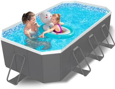 122" Non-Inflatable Foldable Swimming Pool for Family, Portable Above Ground Pool for Adults & Kids, Easy Setup for Outdoor, Backyard, Garden, Camping - Durable PVC(122"×65"×20", Pro)