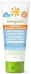 Babyganics Totally Tropical Mineral Sunscreen Lotion, Sheer Blend, SPF 50 Sunblock with UVA/UVB Protection for Baby's Skin, Tear-Free Formula, 88 mL