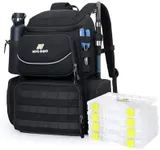 N NEVO RHINO Fishing Tackle Backpack with Rod Holders, 40L Large Fishing Bag with Waterproof Rain Cover,Outdoor Tackle Bag