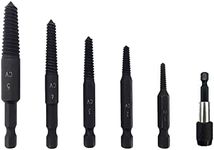 NORTOOLS 6pcs Damaged Screw Extractor set, Broken Bolt Extractor Set with 1/4 Quick Change Arbors Tool Kit Fine Thread Bad Screw Stud Remover for stripped Screws nuts & Bolts