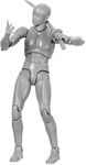 AXITWXIT Action Figures Body-Kun DX & Body-Chan DX PVC Figure Model Drawing for S H Figuarts with Box for Artists (Gray, Male)