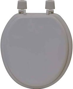 Taupe Round Molded Wood Toilet Seat 17 Inches