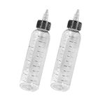 2pcs Hair Oil Applicator Bottle with Tip,Hair Dye Nozzle Bottle Hair Color Squeeze Bottle,Plastic Applicator Bottle Graduated Hair Colour Applicator Bottles for Salon Hair Care Coloring Paint Art Glue