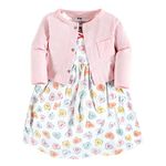 Hudson Baby Baby Girls' Cotton Dress and Cardigan Set, Be Mine Valentine, 6-9 Months