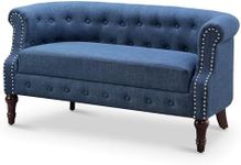 ROSEVERA (4-N) Garner Chesterfield Settee Loveseat, Blue