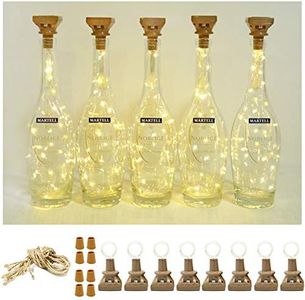 Square 8 Pack Solar Powered Wine Bottle Lights, 20 LED Waterproof Copper Cork Lights for Wedding, Christmas, Holiday, Garden, Patio, Pathway, Outdoor (Warm White)