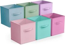 Sorbus Fabric Storage Cubes - 6 Foldable Storage Bins for Organizing Pantry, Cubbies, Toy Box - Clothes Storage & Closet Organizer - 11 Inch Collapsible Cube Baskets for Shelves with Handle