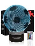 DREAMOON Football Gifts for Boys Kids Girls, Football Night Light, 3D Illusion Lamp with 16 Colors Change Remote Control, Creative Teeanger Football Birthday Gift for Sports Fans