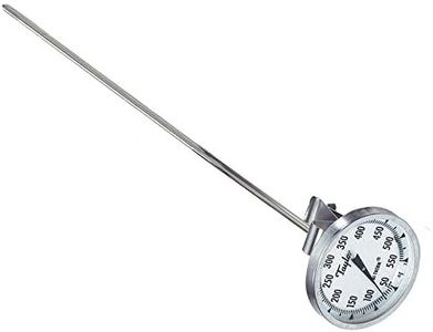 Taylor Precision 6084J8 Professional BiTherm Candy/Deep Fry Thermometer, 2" dial Display, 50° to 550°F Temperature Range, 8" Stainless Steel stem with Adjustable pan Clip, recalibration hex nut