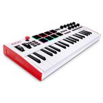 Akai Professional MPK Mini Plus White - 37-Key USB MIDI Keyboard Controller with 8 RGB MPC Pads, 2-Track Step Sequencer, MIDI and CV/Gate Ins and Outs, Transport Controls and Included Software Bundle