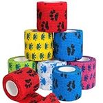 AhlsenL 6 Rolls Self Adherent Wrap, Elastic Vet Wrap for Dogs Waterproof Breathable Athletic Tape Stretch Wrap for Finger Guard Nail Protector Wrist Ankle Hand Leg (2" x 5 Yards)