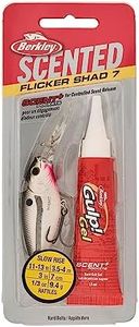 Berkley Scented Flicker Shad Fishing Lure, Pearl White, 3/16 oz, 2in | 5 cm, Size, Profile and Dive Depth Imitates Real Shad, Equipped with Fusion19 Hook