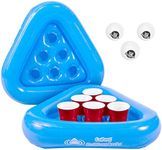 GoPong Pool Pong Rack Floating Beer Pong Set, Includes 2 Rafts and 3 Pong Balls