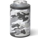 Swig Life Standard Can Cooler, 12oz Insulated Bottle & Can Holder, Stainless Steel Can Cooler, Can Covers for Standard 12 oz Beer Bottles, Beach Accessories for Women (Incognito Camo)