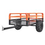 VEVOR Load Capacity 15 Cubic Feet, Tow Behind Dump Cart Garden Trailer, with Removable Sides and 2 Tires, for Mowers, Tractors, ATV, UTV, Black, 15Cu.Ft