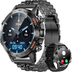 PODOEIL Military Smart Watches for Men(Answer/Make Call), Tactical Smartwatch for Android iOS, 400mAh Battery/Sports Modes