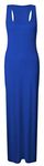 Crazy Girls Womens Long Racer Back Jersey Ladies Maxi Dress Royal Blue