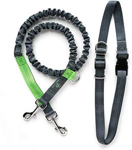 Mighty Paw Hands Free Dog Leash | Premium Runners Pet Lead and Adjustable Hip Belt. Lightweight Reflective Bungee System for Training, Walking, Jogging, Hiking and Running. Extra Long (Grey, 48 inch)