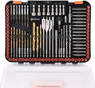 HORUSDY Impact Drill Bit Set, 112-Pieces 1/4" Hex Shank Impact Driver Bits & Screwdriver Bits Set for Screw Driving and Wood Metal Cement Drilling