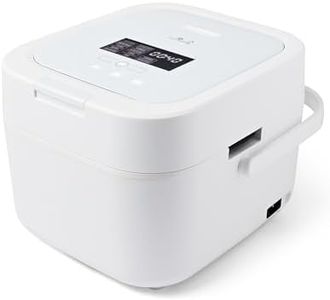 Yum Asia Hotaru Rice Cooker With Induction Heating (IH) And Ceramic Bowl (3 cup, 0.54 Litre), 7 Rice Cooking Function, 5 Multicooker Functions, LED Display, 220-240V UK Plug (Chalk White)