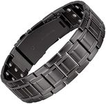 Jeracol Titanium Steel Magnetic Bracelet for Men,3X Ultra Strength Magnets Magnetic Bracelet with Unique Folding Clasp Brazaletes,Magnetic Wristband for Christmas,Adjustable Size&Gift Box