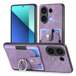 MOJIA Case for Xiaomi Redmi Note 13 4G, Ultra Thin Card bag Case, TPU Bumper Phone Cover, Card Holder Multifunctional Shell with Bracket Ring. Purple