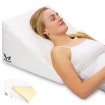 AviiatoR® Orthopaedic Bed Wedge Support Pillow Memory Foam - For Acid Reflux, GERD, Reduce Back Pain, Snoring And Breathing Problems - Great For Sleeping, Reading, Rest Elevation -Washable Cover